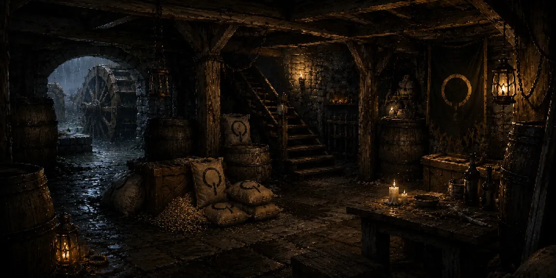 Fenmark Mill Cellar, a dungeon in Vireldan Idle